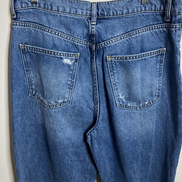 Zara Jeans Womens The 90s Full Length Vtg Style Distressed Raw Hem Denim Size 10 - Picture 6 of 9